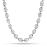 Iced Mayan Link Necklace in White Gold