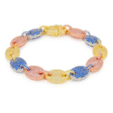 Multi-Coloured Gold Link Bracelet