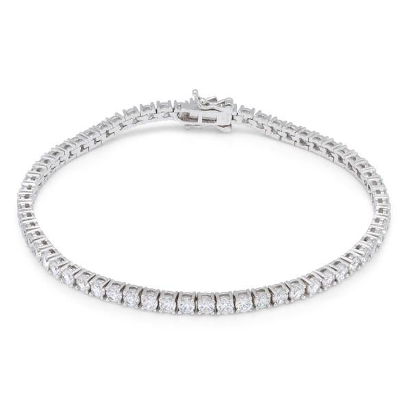 White Gold Triple Row Tennis Bracelet