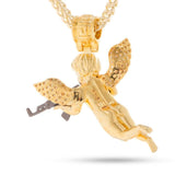 14K Gold Pellet Archangel Pendant